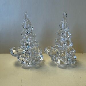 Vintage 2005 Williams Sonoma Holiday Tree Taper Candle Holders in Original Box.